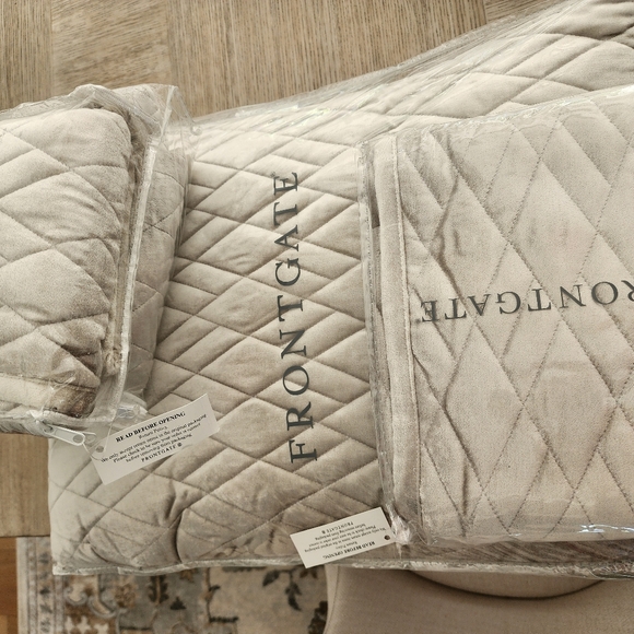 Frontgate Quilted Pillow and Blanket Set